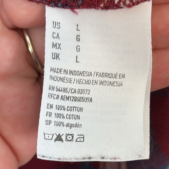 American Eagle Women's Boyfriend Fit Plaid Button Front Top Size Large - Picture 7 of 8